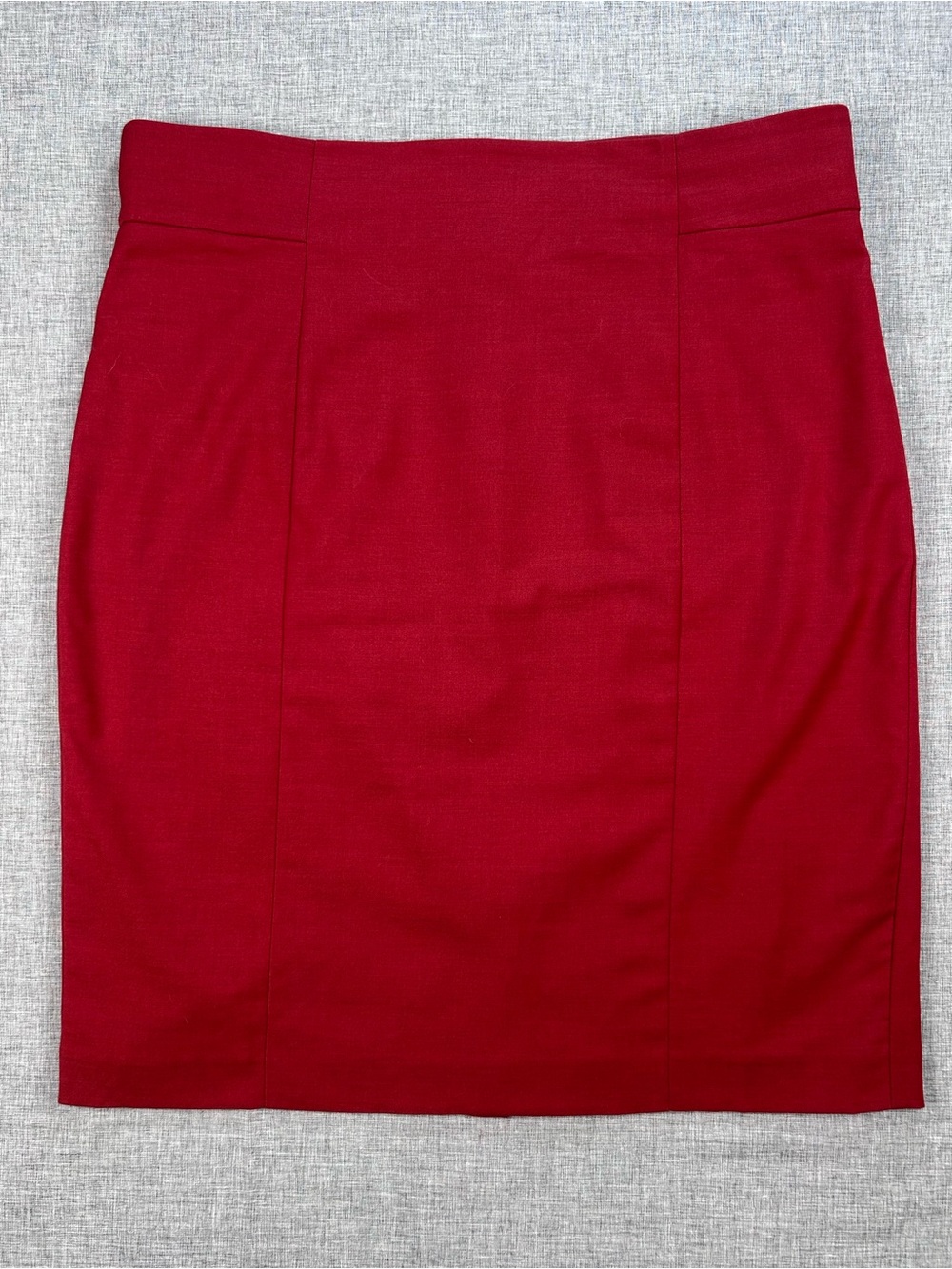 Ann Taylor Petite 14P Red Wool Blend Pencil Skirt Lined Career